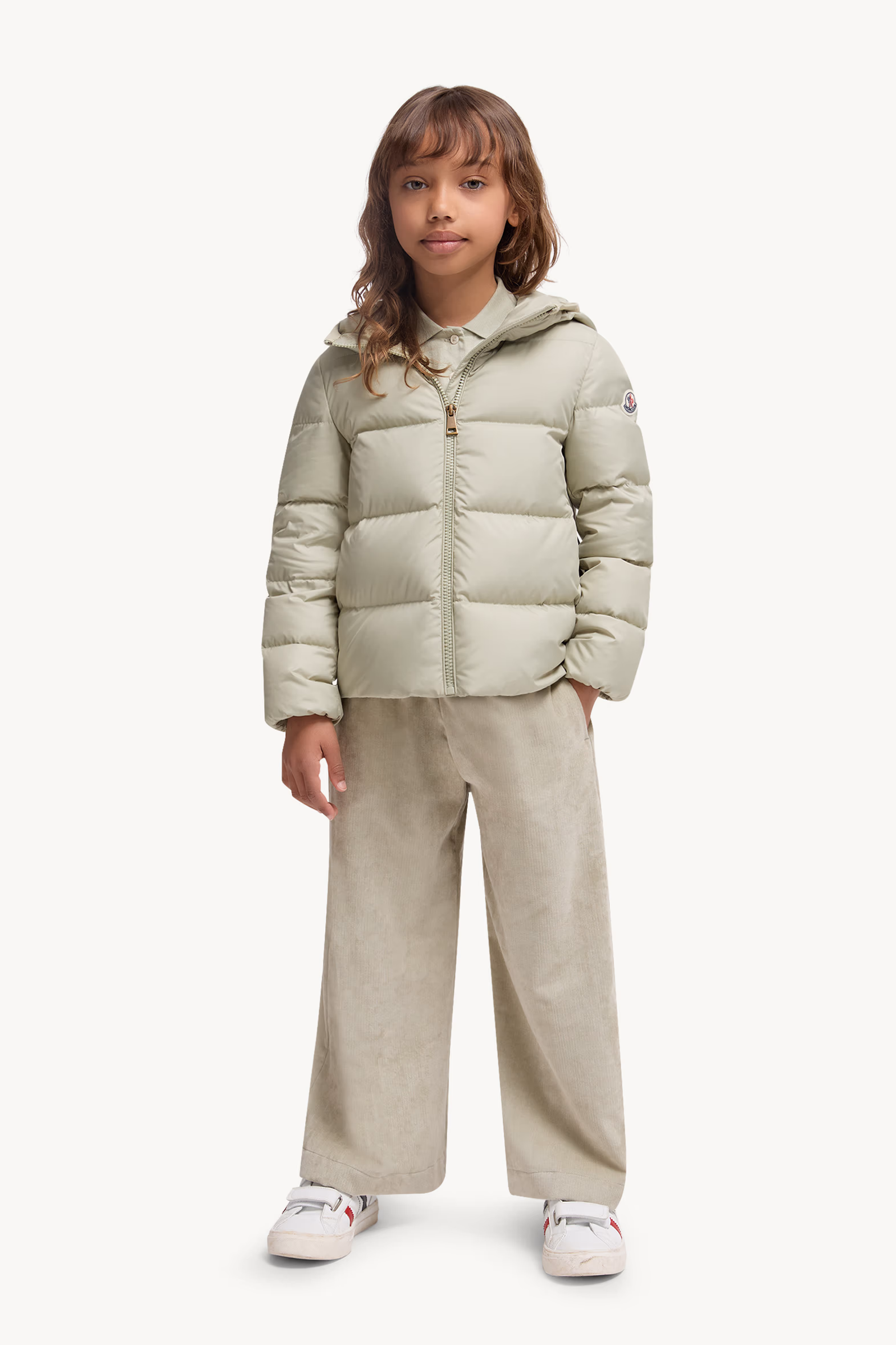 Beulah Hooded Down Jacket Girl Light Green Moncler 2